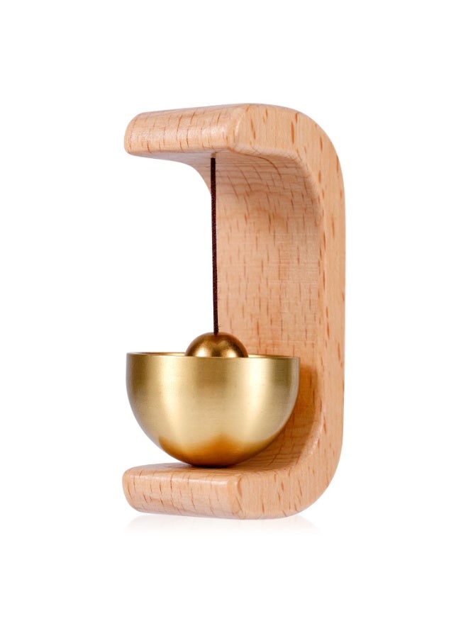 OSHIMA Artisan Shopkeepers Bell Doorbell for Door Openingc, Wooden Shopkeepers Bell Magnetic Door Chime Bell, Hanging Jingle Bells Metal Doorbell for Front Porch Wall Garden Shop Housewarming Gift - Image 1